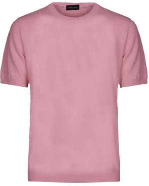 Roberto Collina T-Shirt mit rundem Ausschnitt - Pink