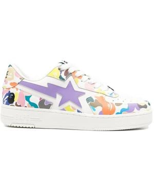 A Bathing Ape Camo-Print Sneakers - White