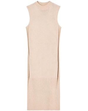 ARMANI EXCHANGE Ribbed Sleeveless Midi Dress - White