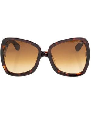 Tom Ford Tortoiseshell-Effect Oversized-Frame Sunglasses - Brown