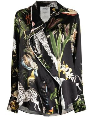 Monse Layered-effect Silk Shirt - Black