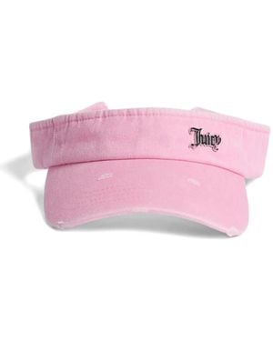 Juicy Couture Distressed-Finish Denim Visor - Pink