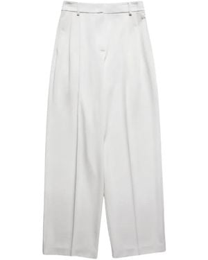Patrizia Pepe Fluid Pleated Wide-Leg Trousers - White