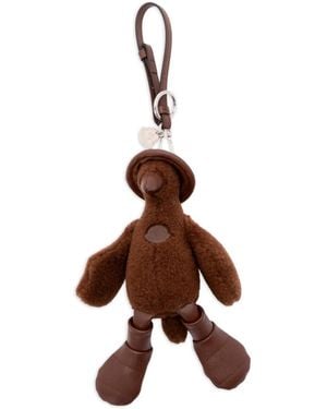 Moncler Monduck Textured Keyring - Brown