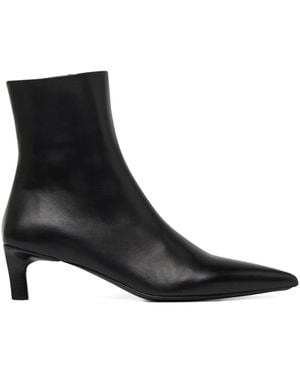 Marsèll Aculeo Basalt Pointed-Toe Kitten-Heel Boots - Black