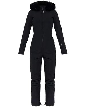 Balenciaga Faux-Fur Trim Ski Jumpsuit - Blue