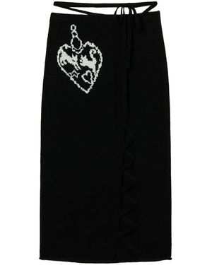 Twinset Jacquard Midi Skirt - Black