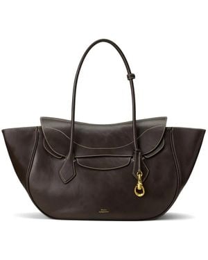 Polo Ralph Lauren Contrast-Stitch Leather Tote Bag - Black