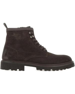 BOSS Lace-Up Leather Boots - Brown