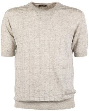 Peserico Ribbed-Knit T-Shirt - White