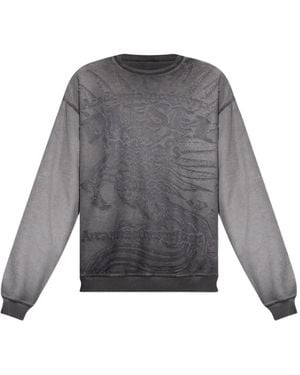 DIESEL S-Aron-Raw Sweatshirt - Grey