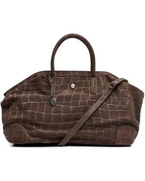 Ash Jaqueline Crocodile-Effect Tote Bag - Brown