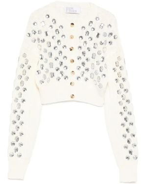 GIUSEPPE DI MORABITO Embellished Button Cardigan - White