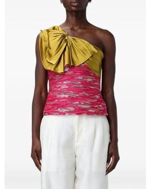 Valentino Garavani One-Shoulder Bow-Detail Top - Red