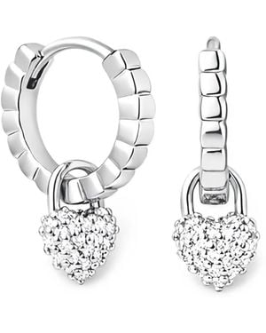 Velora Vie Vault Of Venus Pavé-Heart Earrings - White
