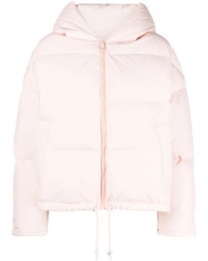 Yves Salomon Drawstring-Hem Puffer Jacket - Pink