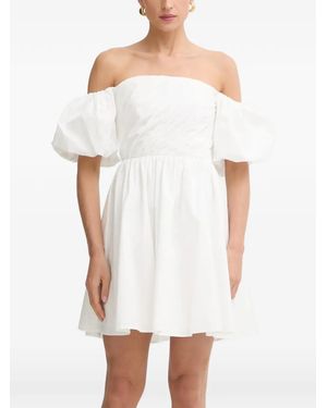 Morgan Ruched Off-Shoulder Mini Dress - White