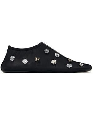 Christopher Esber Embla Perlen Mesh Flache Schuhe - Schwarz