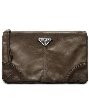 Prada Leather Wallet - Brown