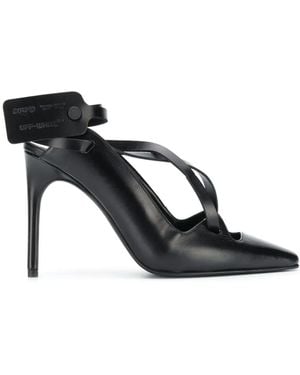Off-White c/o Virgil Abloh Warped Leather Court Shoes - Black