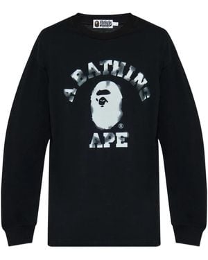A Bathing Ape ロゴ ロングスリーブトップ - ブルー