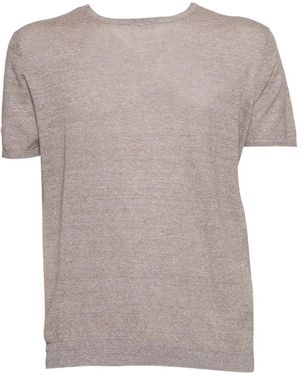 Brando Short-Sleeved Linen-Cotton Blend T-Shirt - Grey