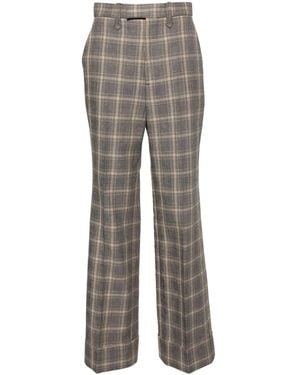 Gucci Check-pattern Wide-leg Pants - Gray