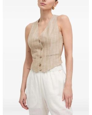BOSS Top Smanicato Gessato - Bianco