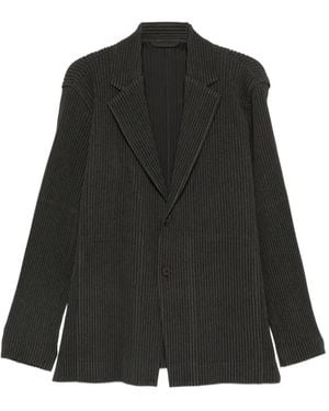 Homme Plissé Issey Miyake Pleated Single-Breasted Blazer - Black