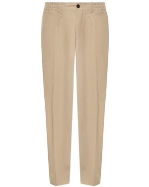 BE ABLE Pleated Elasticated-Waistband Trousers - Natural