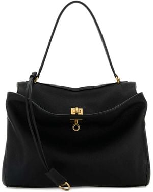 Balenciaga レザーショルダーバッグ - ブラック