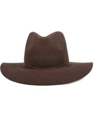 Van Palma Basile Embroidered Chain-Link Hat - Brown