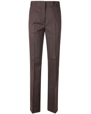 Grifoni Pressed-Crease Tailored Trousers - Brown