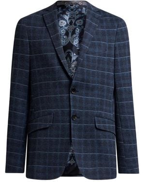 Etro Check-Motif Quilted Jacket - Blue