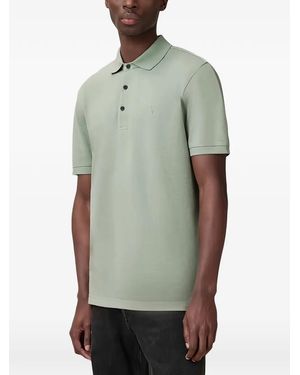 AllSaints Buttoned Logo-Detail Polo Shirt - Green