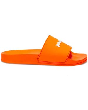Palm Angels Claquettes À Logo Embossé - Orange