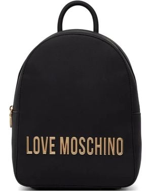 Love Moschino Logo-Plaque Backpack - Black