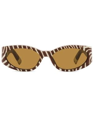 Jacquemus X Linda Farrow Ovalo Sunglasses - Metallic