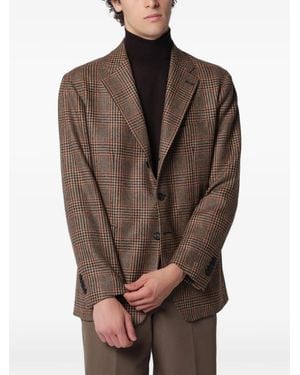 Tagliatore New York Prince Of Wales Check Blazer - Brown