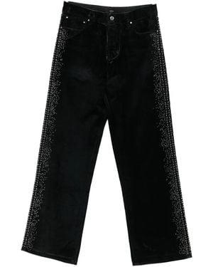 Amiri Embellished Velvet Jeans - Black
