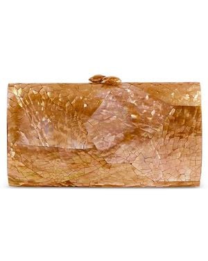 Serpui Mother-Of-Pearl Farah Brownlip Clutch Bag