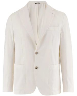 BOSS Notched-Lapel Single-Breasted Blazer - White