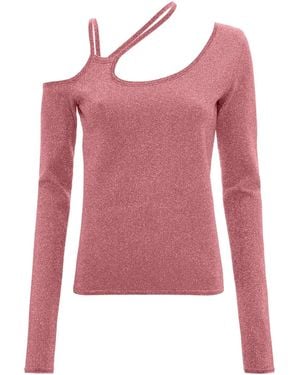 JW Anderson Cut-Out Metallic Asymmetric Top - Pink