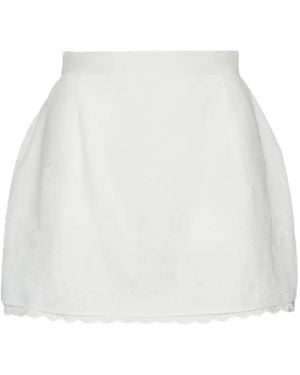 Magda Butrym Embroidered Mini Skirt - White