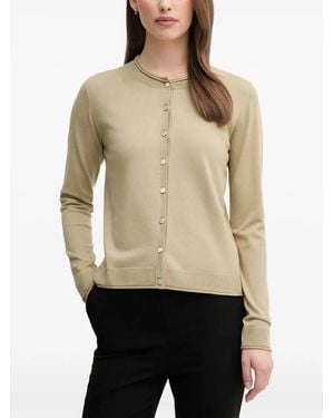 Sisley Button-Fastening Cardigan - Natural
