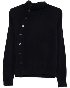 Seventy Button-Fastening High-Neck Cardigan - Black