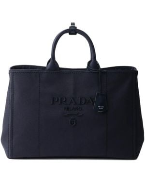 Prada ロゴエンボス ハンドバッグ - ブルー