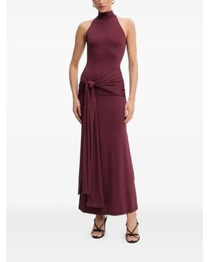 Bardot Knot-Detail Roll-Neck Maxi Dress - Purple