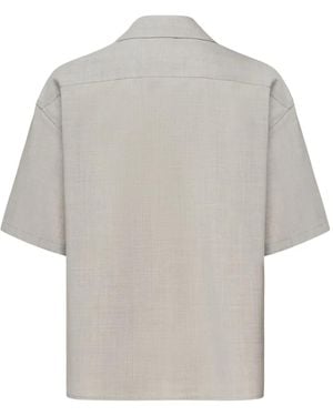 Loewe Revere-Collar Short-Sleeve Shirt - Grey
