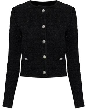 Alessandra Rich Buttoned Embellished Jacket - Black